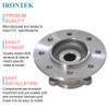 IRONTEK Front Wheel Bearing and Hub Assembly (8 Bolt W/o