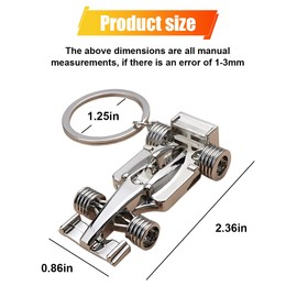 ZIMISI 3D F1 Race Car Key Chain, Zinc Heavy Duty Keychain, Auto Keys Fob Decoration Accessories for Man, Boyfriend (Solid)