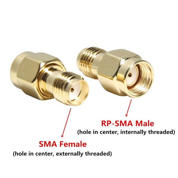 SMA to RP-SMA Adapter, 10-Pack RPSMA Male to SMA Female