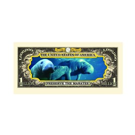 Endangered Species Manatee $Million$ Dollar Bill W / Bill Protector