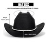 HilyBony Classic Western-Cowboy-Hat Shiny-Rhinestone-Star Cowgirl Felt Hat for Party Costumes