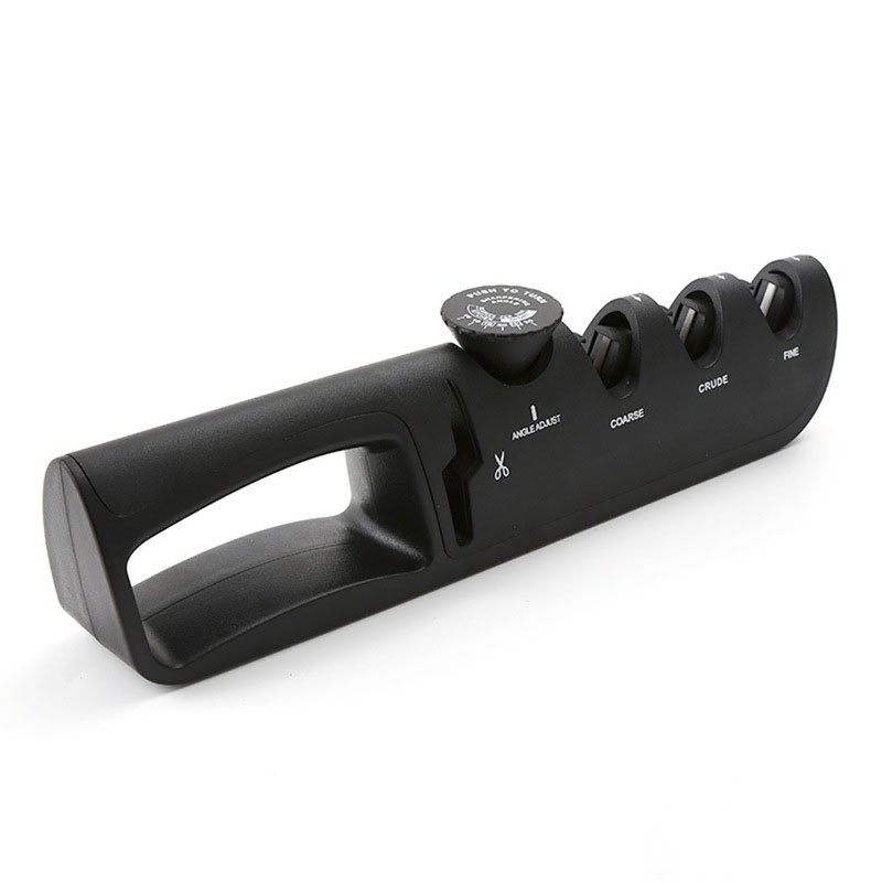 Black 4 Stage Knife Sharpener Adjustable Angle Household Blade Sharpener