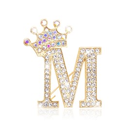 Brooches and Pins for Women Letter Brooch Pins Rhinestone Initial Lapel Pin Charms Fashion Jewelry Gifts for Women Men