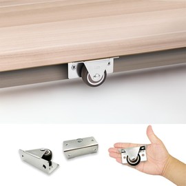 1-1/4 Inch Small Low Profile Casters Wheels Set of 4, Mini Side Mount Casters, Little Fixed Caster Wheels for Furniture, Drawers, Under Bed Storage Bins, DIY Project (Load 156Lbs/Set)