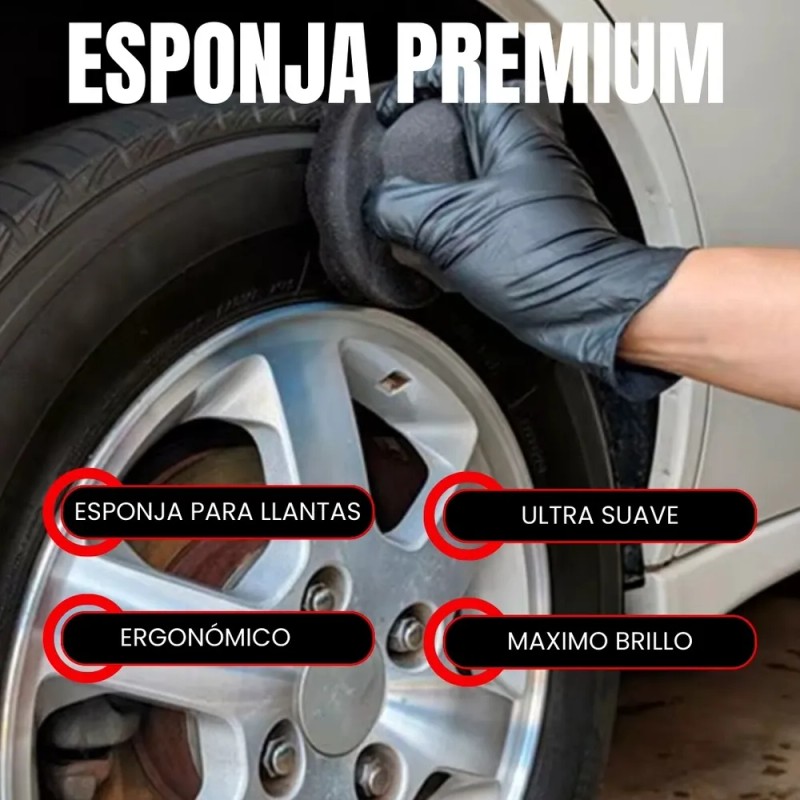 Esponja Aplicador De Abrillantador Para Llantas Neumaticos Negro