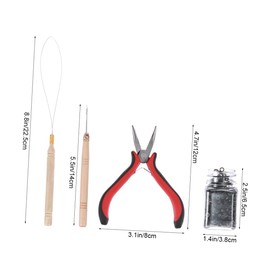 SAFIGLE 1set Hair Accessories Making Kit Hair Extension Pliers Needle Micro Rings Set Essential Hairdressing Tools