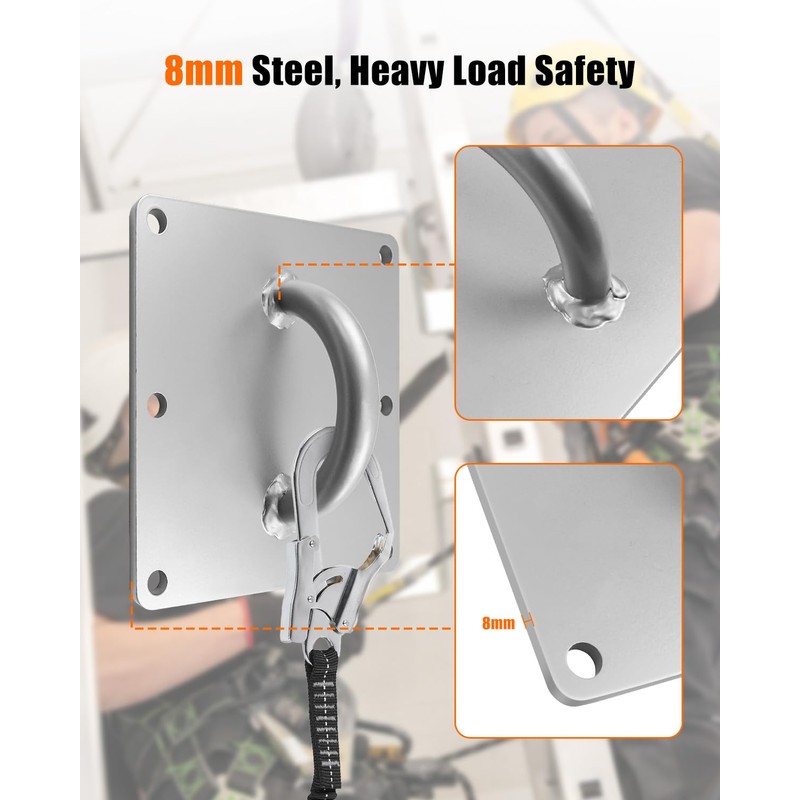 HZSIFU 7.8 x 7.8 Inch D-Ring Anchor Plate for Concrete