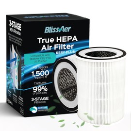 HEPA Replacement Filter - Compatible with Kery Plus Air Purifier for Home - Powerful Indoor Filtration for Smoke, Dust, Pet Dander & Particles - Easy to Install for Quick Replacement
