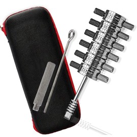 Loboo Idea Ford Tibbie Pick & Decoder Hand Tool, 6 Cylinder Reader Automotive Lock Pick Tools Locksmith Tools with a Portable Canvas Storage Bag