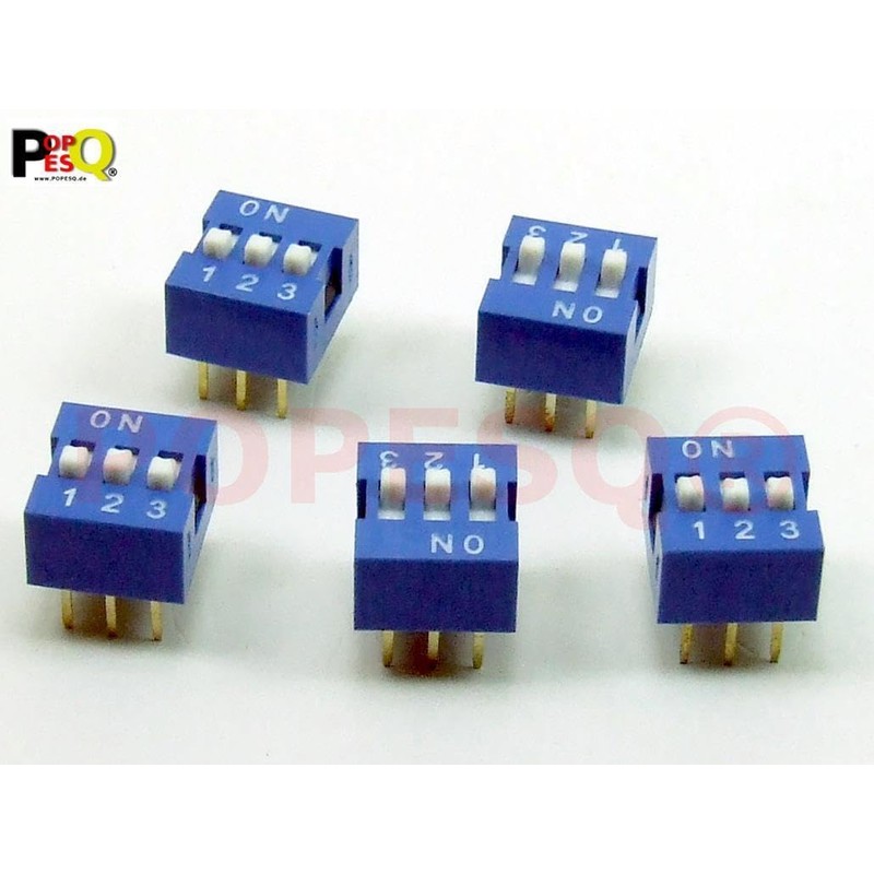 POPESQ® #A2138 DIP Switch 3 Way Off-On Pack of 5