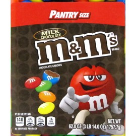 M&M's M&Ms Plain Milk Chocolate Candy Pantry Size 62oz Jar M&M's M & M Tub Over 3.8 LB