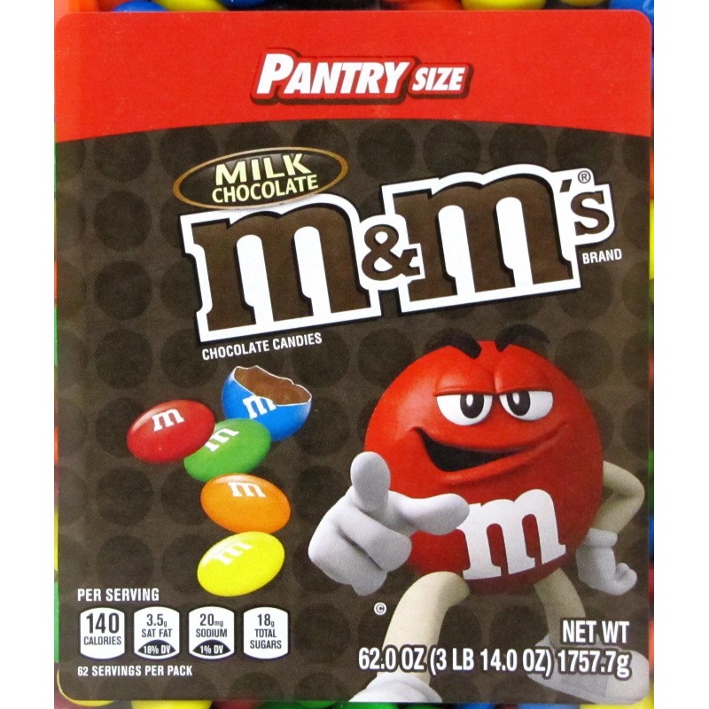 M&M's M&Ms Plain Milk Chocolate Candy Pantry Size 62oz Jar