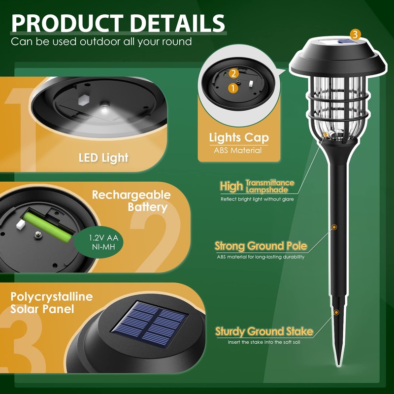 SOLPEX Solar Lights for Outside, Solar Outdoor Pathway Garden Lights