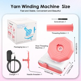 Electric Wool Roller, Compact Yarn Winder, High Speed Electric Wool Winder for Crochet, Automatic Yarn Ball Winder, Ideal for Knitting Enthusiasts (Pink)