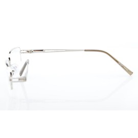 Eyekepper Rechteck Metall Halbrand Federscharnier Computer-Brillen Lesebrillen Silber +0.75