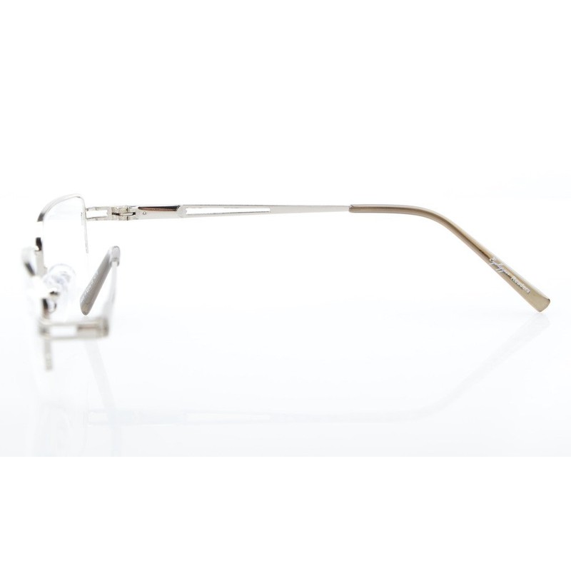 Eyekepper Rechteck Metall Halbrand Federscharnier Computer-Brillen Lesebrillen Silber +0.75