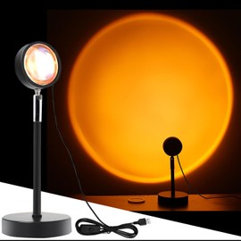 Sunset Lamp, Sunset Lamp, USB Port Sunlight LED Projector, 180° Rotation Sunset Projection Lamp, Selfie/Photography/Party (D)