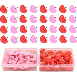 100pcs Heart Push Pins Cute Pins for Pinboard Heart Thumb Tacks Cork Board Heart Push Pins for Cork Board,Drawing Pins Cute Notice Board Pins for Home School Office Notice Board Cork Board
