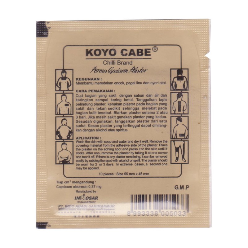 (9) - Koyo Cabe Chilli Brand Porous Capsicum Plaster, Standard