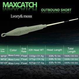 Maximumcatch Floating Special Fly Fishing Line, Freshwater and Saltwater Fly Line, 100 ft WF6F-WF10F (WF6F, Real Outbound Short Saltwater Line)