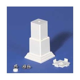 10 Pack White Vinyl Fence Foot Block Kit with Mounting Plate
