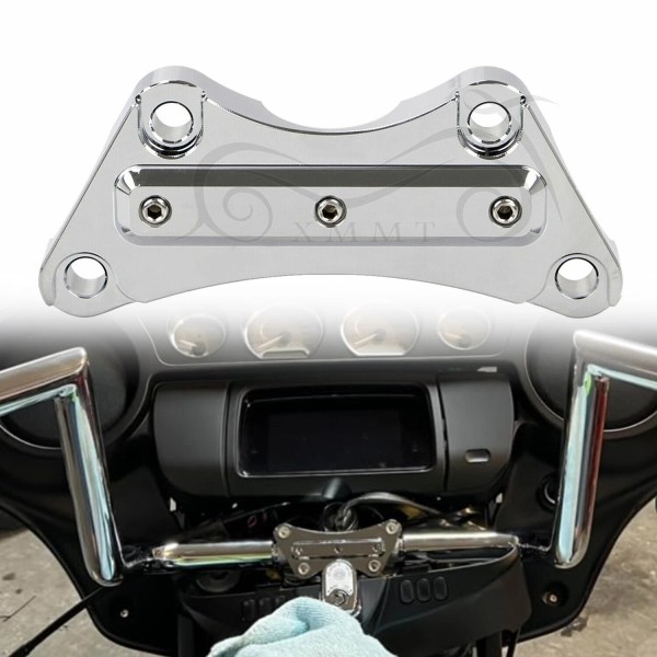 Unbranded Chrome Anti-Slip 1" Handlebar Riser Top Clamp For Harley