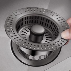 Luimode 3 in 1 Kitchen Sink Strainer and Stopper Combo,304 Stainless Steel Pop Up Anti-Clogging Kitchen Sink Drain Stopper Efficiently Drainage Odor Filter Sink Plug