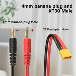 YACSEJAO XT30 to Banana Plug 14AWG XT30 Male to 4mm Banana Plug 2pcs