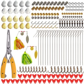 236pcs Fishing Lure Making Tackle Accessories Kits Fishing Pliers Spinnersbait Barrel Swivel Fishing Blade Clevis Wire Shaft Trble Fishing Hooks Gear Kit