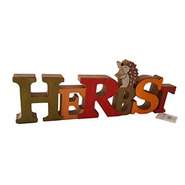 LB H&F “Herbst” (Autumn) Lettering Decoration - 33 Cm - Natural Wood (German Language)