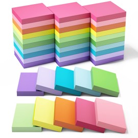 EOOUT 1.5x2 Inches Sticky Notes, 30 Pack 10 Bright Colors Self-Stick Pads, Super Adhesive Bright Colors Memo Pads, 75 Sheets/Pad