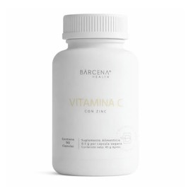 Bārcena Health Vitamina C con Zinc | 90 Cápsulas Veganas | 300mg Vitamina C + 14mg Zinc por porción | Fórmula Pura de Alta Absorción | Sin Aditivos | 