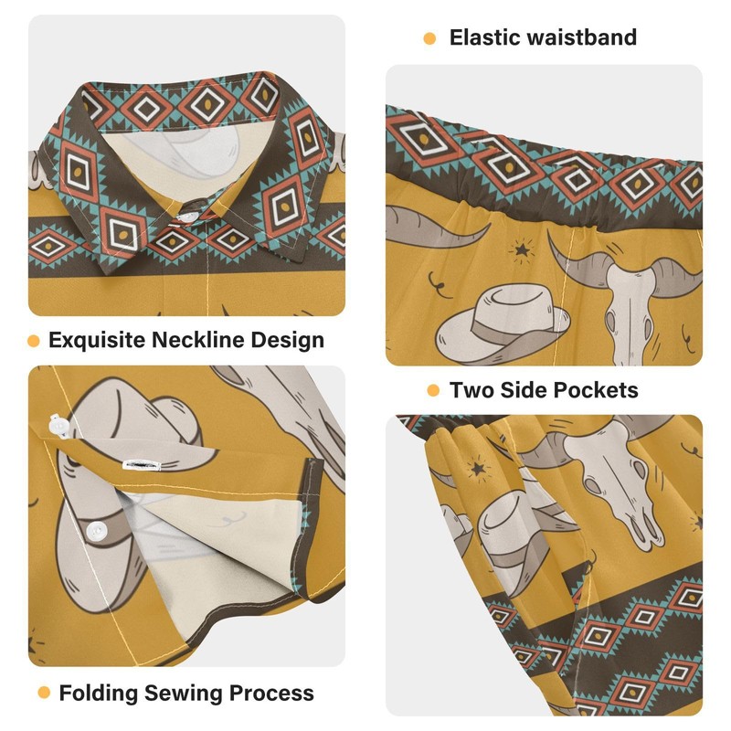 visesunny Toddler Boys 2 Piece Outfit Button Down Shirt and