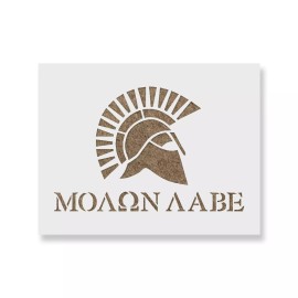 Stencil Revolution Molon Labe Spartan Helm Stencil - Durable & Reusable Mylar Stencils - 55"x35"