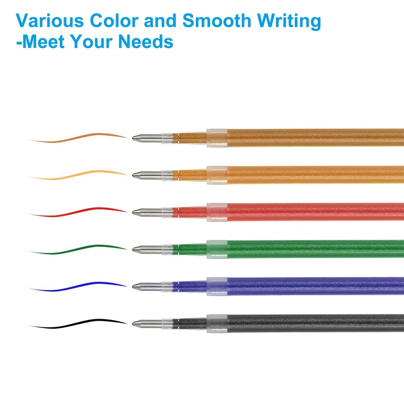 PATIKIL Gel Pen Refills, 24 Pcs 0.8mm Medium Point Glitter