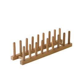 Lipper International 887 Bamboo Wood Plate Rack and Pot Lid Holder, 15-3/8" x 4-3/8" x 4"
