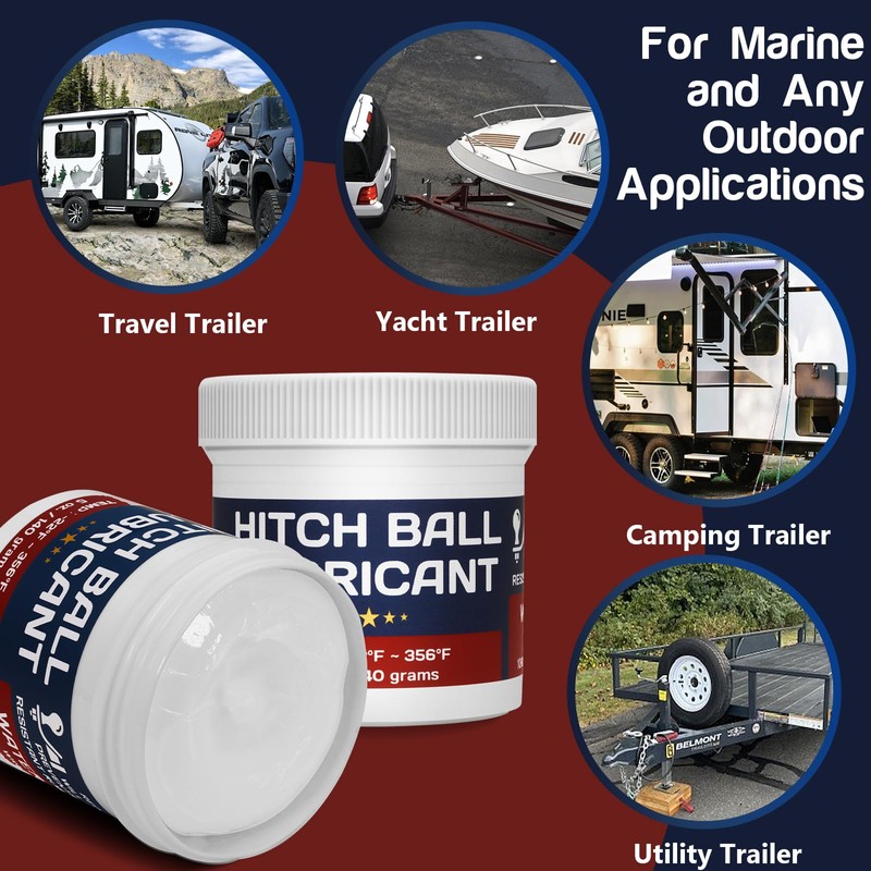 BTAS Trailer Hitch Ball Lubricant Waterproof Grease with PTFE 5oz,Reduces