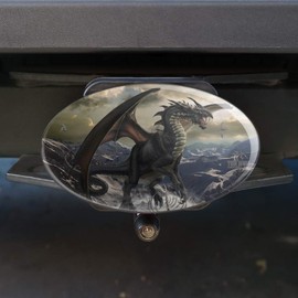 GRAPHICS & MORE Rogue Dragon Winter Mountain Top Oval Tow Trailer Hitch Cover Plug Insert
