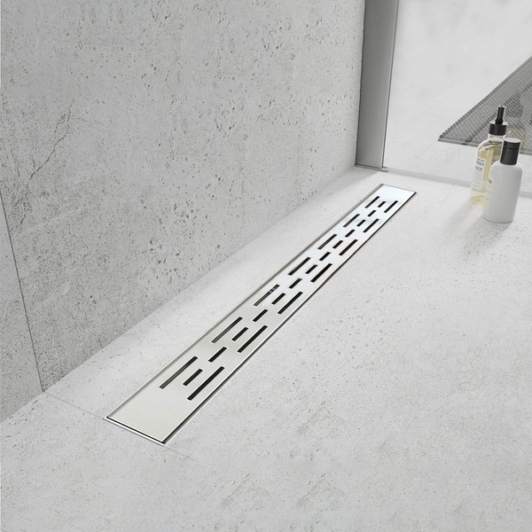 Elefloom Linear Shower Drain, Shower Drain 32 inch with Bar