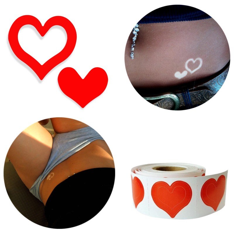Unbranded 100~ 3 WAY HEART TANNING BODY STICKERS RED