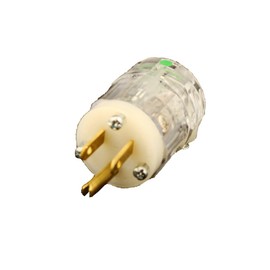 Leviton 15 Amp, 125 Volt, NEMA 5-15P, 2P, 3W, Hospital Grade, Plug, Straight Blade, Grounding, Power Indication, 8215-PLC, Transparent