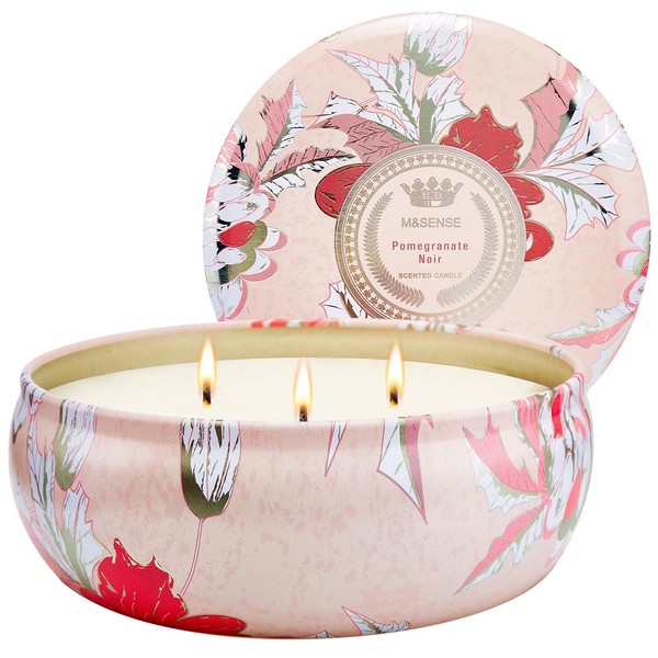 M&SENSE Soy Scented Candles for Home 12oz, 3 Wick Highly