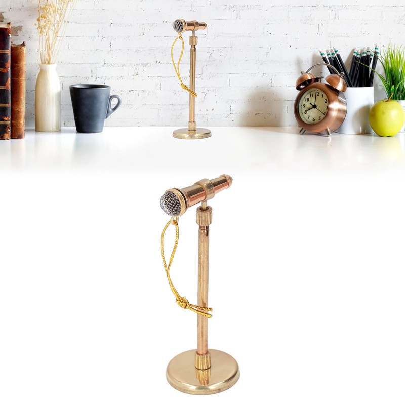 Adjustable Miniature Microphone Replica Model Mini Musical Instrument Decoration for