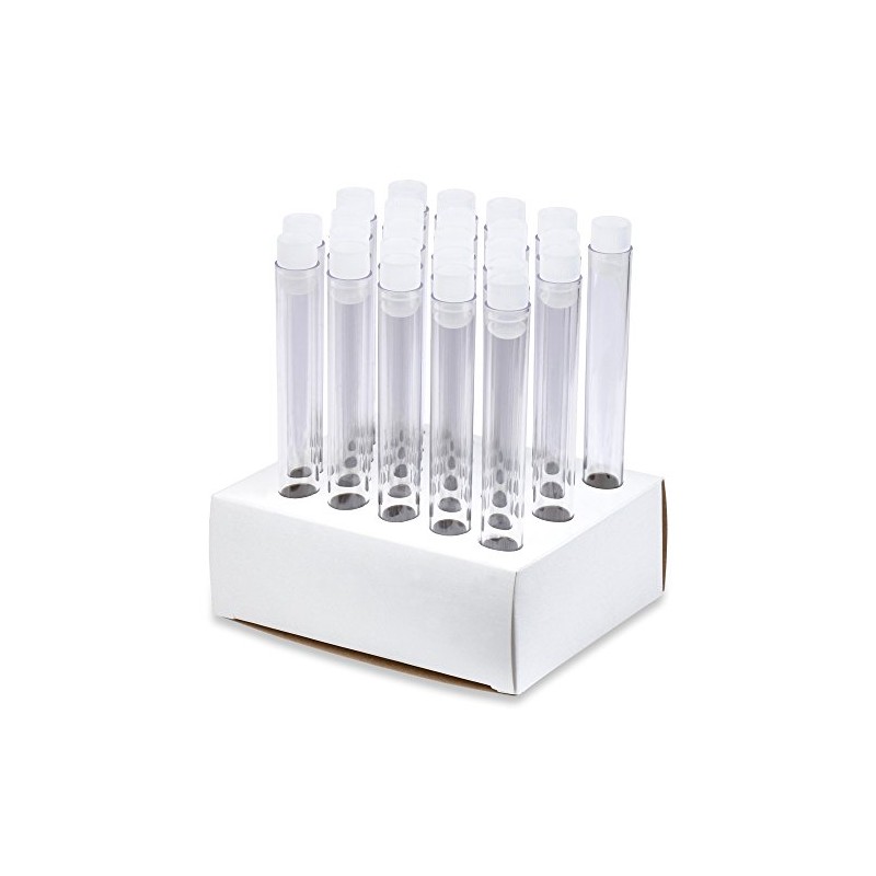 16x150mm Polystyrene Test Tubes and Caps, Cardboard Rack - Pack