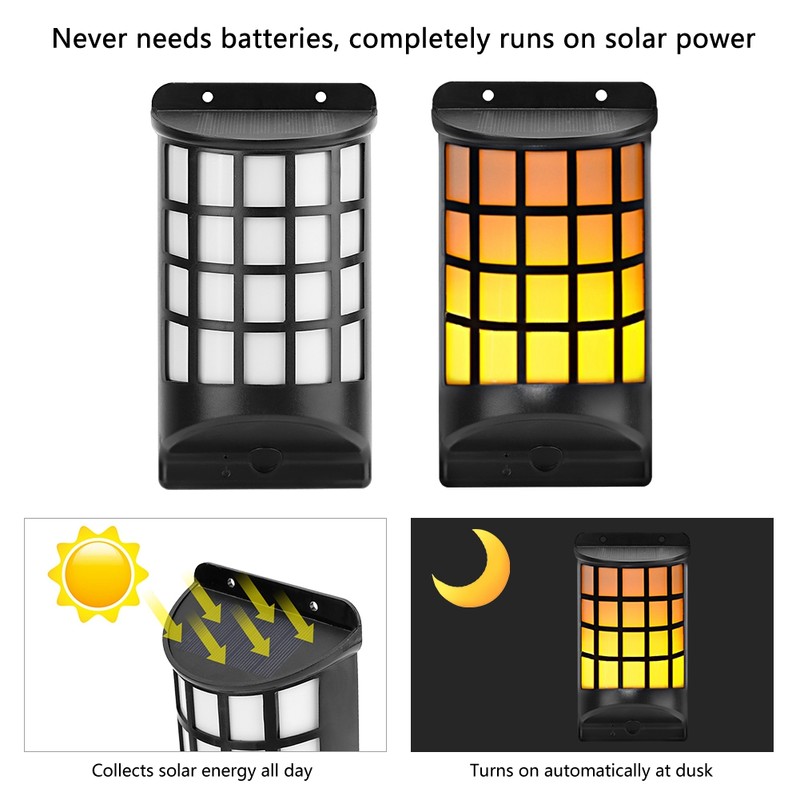 Solar Flickering Flames Torch Lights IP65 Waterproof LEDs Outdoor Decor