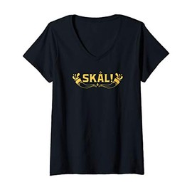 Womens skal viking cheers skol pagan culture and viking lifestyle V-Neck T-Shirt