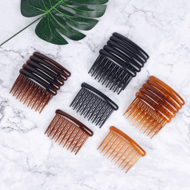 WBCBEC 18 Pieces Plastic Teeth Hair Combs Tortoise Side Comb