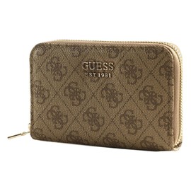 GUESS Brenton SLG Medium Zip Around Wallet M Latte Logo, Latte logo, Modern