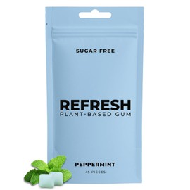 Refresh Gum Peppermint – Xylitol, Sugar Free Chewing Gum Pouch, Natural Flavor & Organic Ingredients – Aspartame Free, Plant-Based, Non-GMO – 45 Pieces