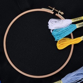 Caydo 6 Pieces Aida Cloth 14 Count Black Cross Stitch Fabric Cotton Embroidery Fabric for Needlework, DIY Handicrafts, 45 x 30CM